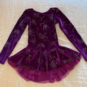 Purple Long Sleeve Kids Dress